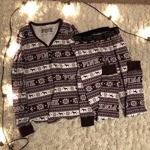 PINK Christmas sleep set